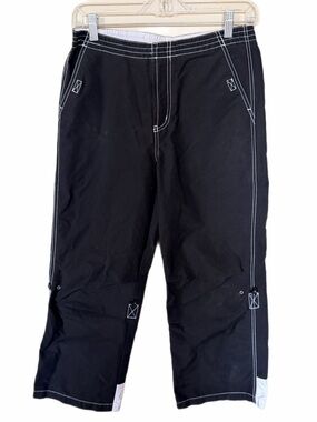 The limited wide leg utility cropped pants black S